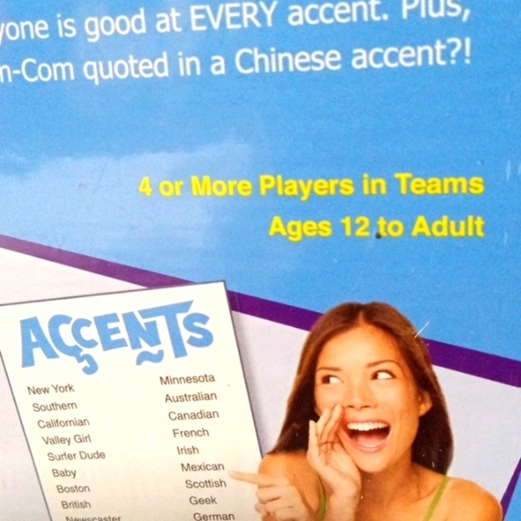 ACCENTUATE THE GUESS THE ACCENT GAME AGES 12 TO ADULT NWT - Picture 4 of 5